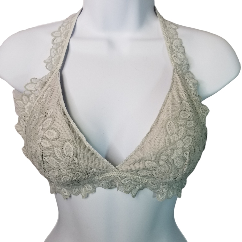 Aerie light gray lace bralette M